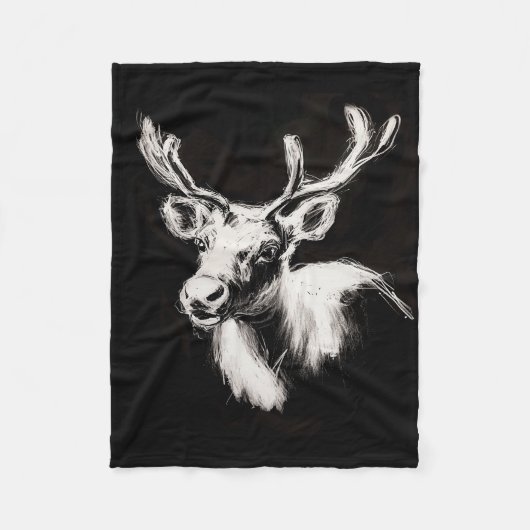Rentierdecke Fleecedecke (Vorderseite)