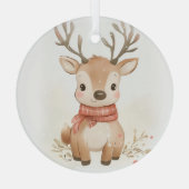 Rentierdesign auf einem Glasschmuck Ornament Aus Glas (Rückseite)