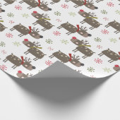 Rentiere aus niedlichem Cartoon Geschenkpapier (Ecke)