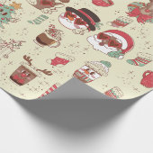 Rentiere aus schwarzem Santa Geschenkpapier (Ecke)