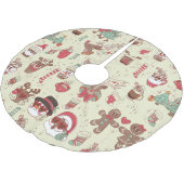 Rentiere aus schwarzem Santa Polyester Weihnachtsbaumdecke (Schrägansicht)