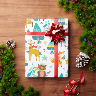 Rentiere, Bären und Füchse Geschenkpapier