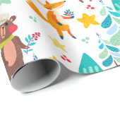 Rentiere, Bären und Füchse Geschenkpapier (Rolleneckpunkt)
