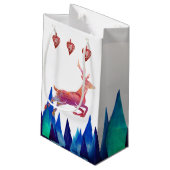 Rentiere, Berge, Freizeitspielzeug Kleine Geschenktüte (Rückseite Schrägansicht)