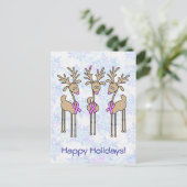 Rentiere - Brustkrebs Feiertagspostkarte (Stehend Vorderseite)