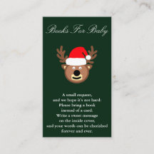 Rentiere Christmas Baby Shower Books for Baby Card