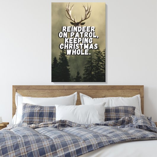 Rentiere Christmas Statement Leinwand Wall Art (Insitu (Schlafzimmer))