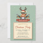 Rentiere, die eine Sonnenbrille mit Motorrad trage Einladung (Vorderseite)