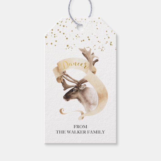 Rentiere Geschenkanhänger (Vorderseite)