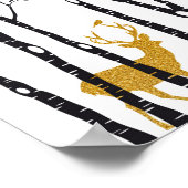 Rentiere im Birkenwald Poster (Ecke)