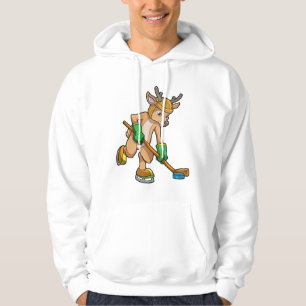 Rentiere im Eishockey mit Hockeystick Hoodie