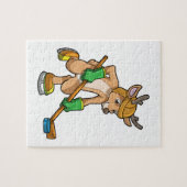 Rentiere im Eishockey mit Hockeystick Puzzle (Horizontal)