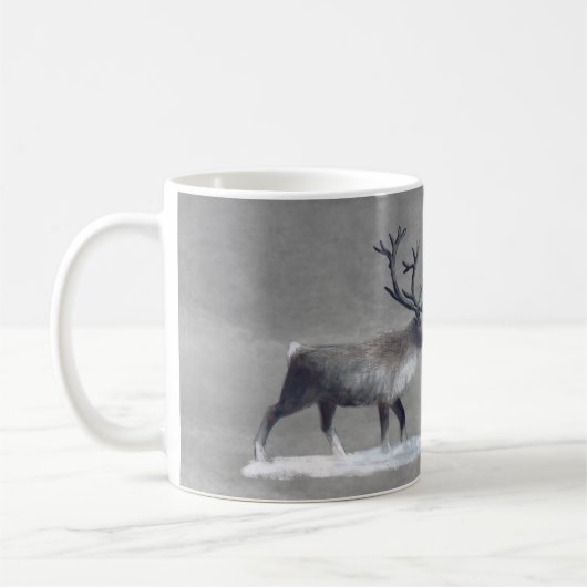 Rentiere im Winter Kaffeetag Tasse (Links)
