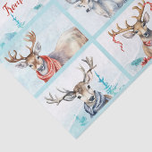 Rentiere in Scarves Personalisierter Weihnachtsfes Seidenpapier (Ausschnitt)