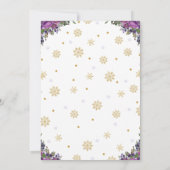 Rentiere Lila Schneeflocken Geburtstagsparty Einladung (Rückseite)