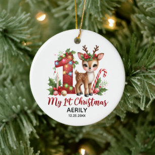 Rentiere mein erstes Weihnachtsbaby Keramik Ornament