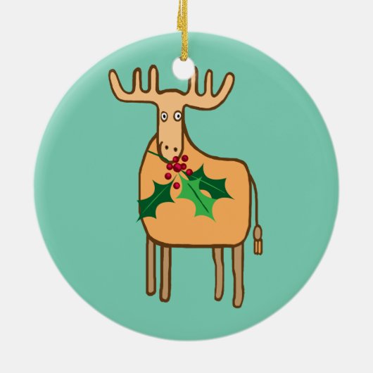 Rentiere mit Heiligen Keramik Ornament (Hinten)