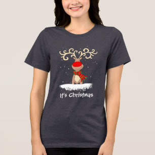 Rentiere mit roter Nase Es ist Weihnachts-T - Shir Tri-Blend Shirt