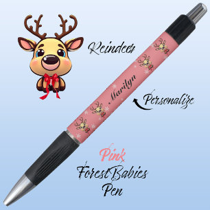 Rentiere Niedliche Weihnachten Hirsch mit Antler R Kugelschreiber