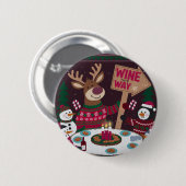 Rentiere Party Pfeil Button (Vorne & Hinten)