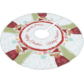 Rentiere Pine Tree Snowflake Niedliche Weihnachten Polyester Weihnachtsbaumdecke (Schrägansicht)