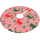 Rentiere Polyester Weihnachtsbaumdecke (Schrägansicht)