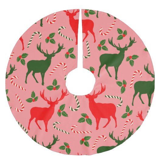 Rentiere Polyester Weihnachtsbaumdecke (Vorderseite)