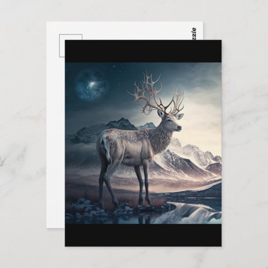 Rentiere Postkarte (Vorne/Hinten)
