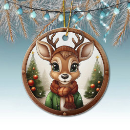 Rentiere, Rehe, Antler, Winter-Weihnachten-Szene � Keramik Ornament