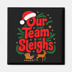 Rentiere Santas Arbeiter Büro Unser Team Schlitten Magnet