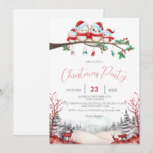 Rentiere, Schneeberg, Weihnachtsgebäck Save The Date (Vorne/Hinten)