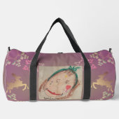 Rentiere, Schneeflocken +Foto Duffle Bag (Vorderseite)
