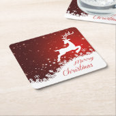 Rentiere, Schneeflocken Weihnachten Rechteckiger Pappuntersetzer (angewinkelt)