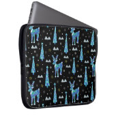 Rentiere, Schneeflocken, Weihnachtsmuster Laptopschutzhülle (Vorne Rechts)