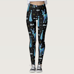 Rentiere, Schneeflocken, Weihnachtsmuster Leggings