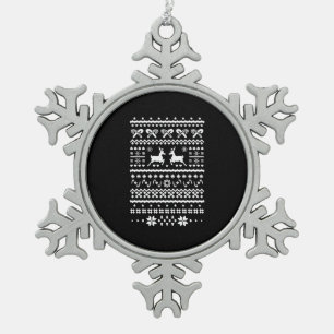 Rentiere Schneeflocken Zinn-Ornament