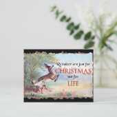Rentiere sind nur für Vintage Weihnachtsfeier Postkarte (Stehend Vorderseite)