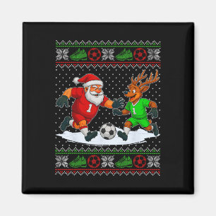 Rentiere spielen Fußball hässliches Weihnachtsshir Magnet