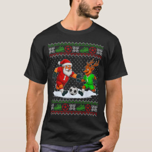 Rentiere spielen Fußball hässliches Weihnachtsshir T-Shirt