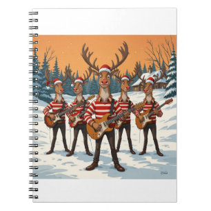 „Rentiere spielen Gitarre zu Weihnachten“ bringt e Notizblock