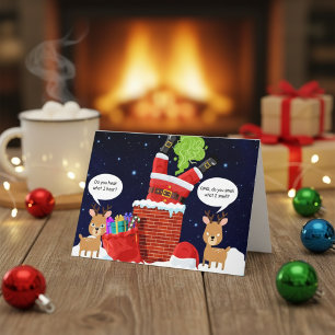 Rentiere stinkende Weihnachten lustiger Cartoon