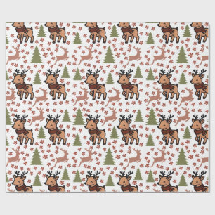 Rentiere süße Blumen-Tasse Geschenkpapier