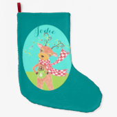 Rentiere trinkt Kaffee Weihnachten Strumpf Großer Weihnachtsstrumpf (Vorderseite)