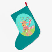 Rentiere trinkt Kaffee Weihnachten Strumpf Großer Weihnachtsstrumpf (Rückseite (Hängend))