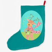 Rentiere trinkt Kaffee Weihnachten Strumpf Großer Weihnachtsstrumpf (Rückseite)