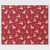 Rentiere und Baumpackpapier Geschenkpapier (Flach)