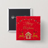 Rentiere und Bonbons - Weihnachten Button (Vorne & Hinten)