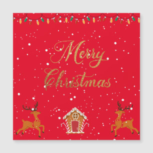 Rentiere und Bonbons - Weihnachten Magnetkarte