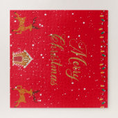 Rentiere und Bonbons - Weihnachten Puzzle (Horizontal)