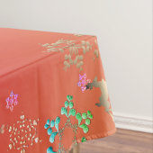 Rentiere und farbenfrohe Schneeflocken auf rosa Ro Tischdecke (Beispiel)